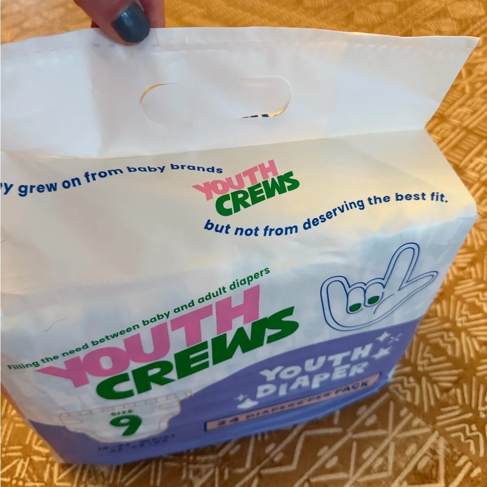 Youth Crews Youth Diapers Size 9 – 24 Pack – New Sealed - Picture 8 of 8